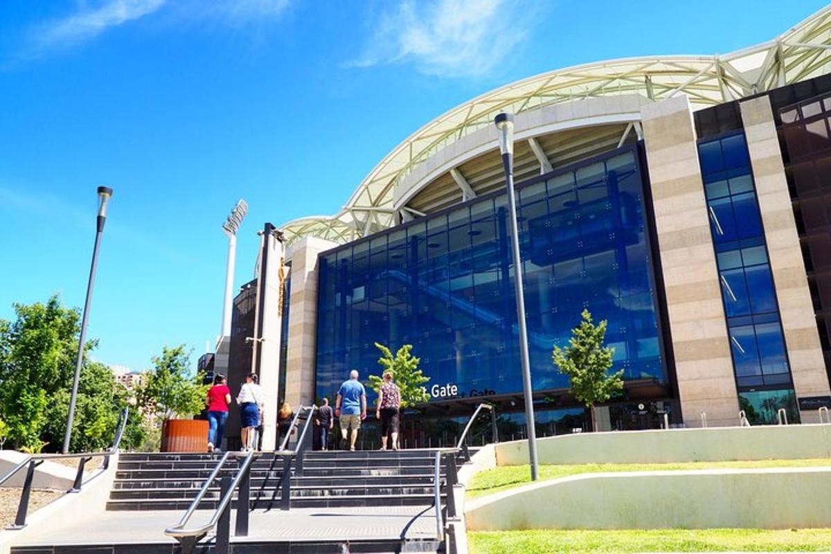 a group of people standing outside of a building