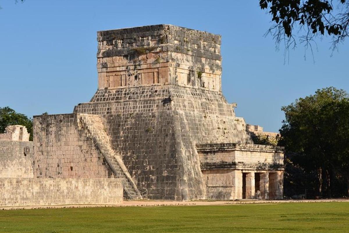 a large building with water coming out of it