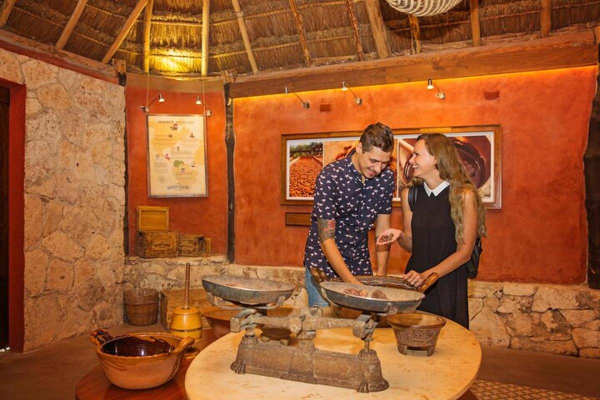 a man and a woman preparing food in a kitchen