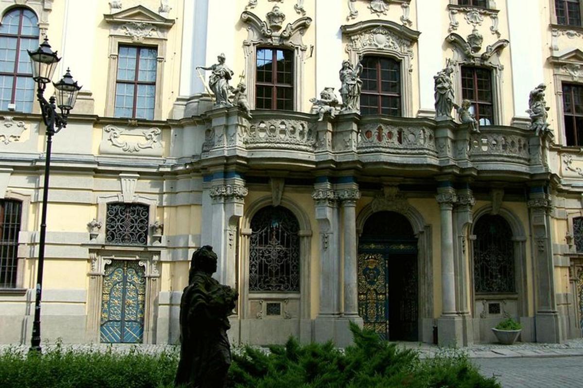 a building with a statue in front of it
