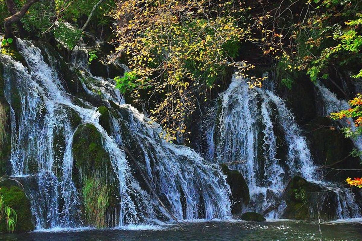 ein Wasserfall inmitten eines Wasserbeckens