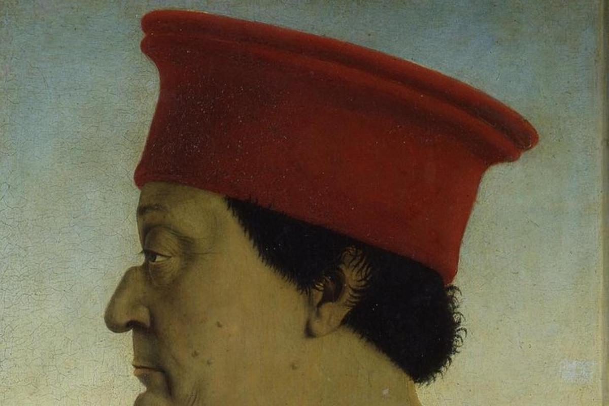 lukisan seorang lelaki memakai topi merah