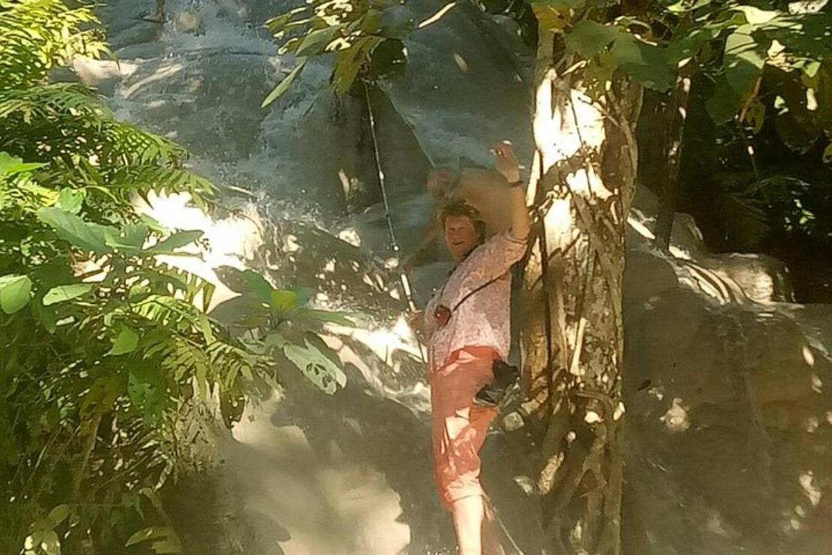 ένας άντρας σκαρφαλώνει σε ένα δέντρο στη ζούγκλα