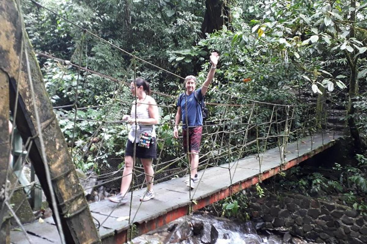due persone in piedi su un ponte nella giungla