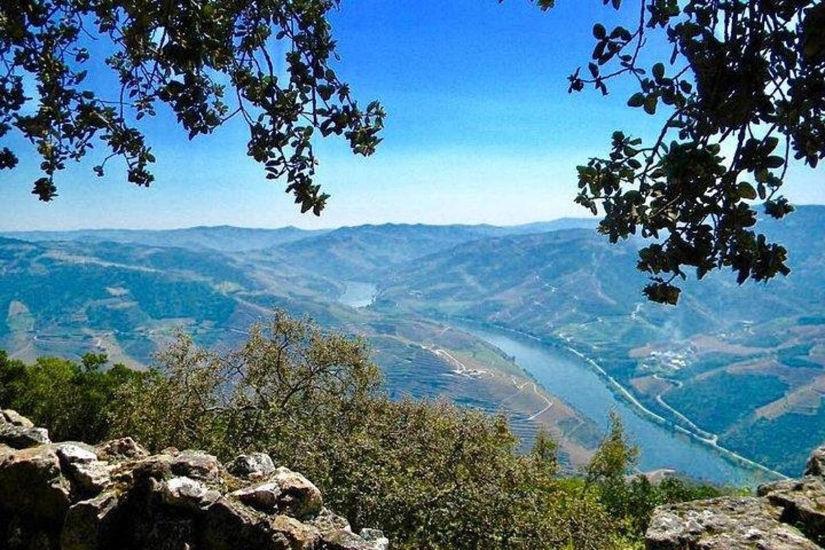 pemandangan lembah dari gunung dengan sungai