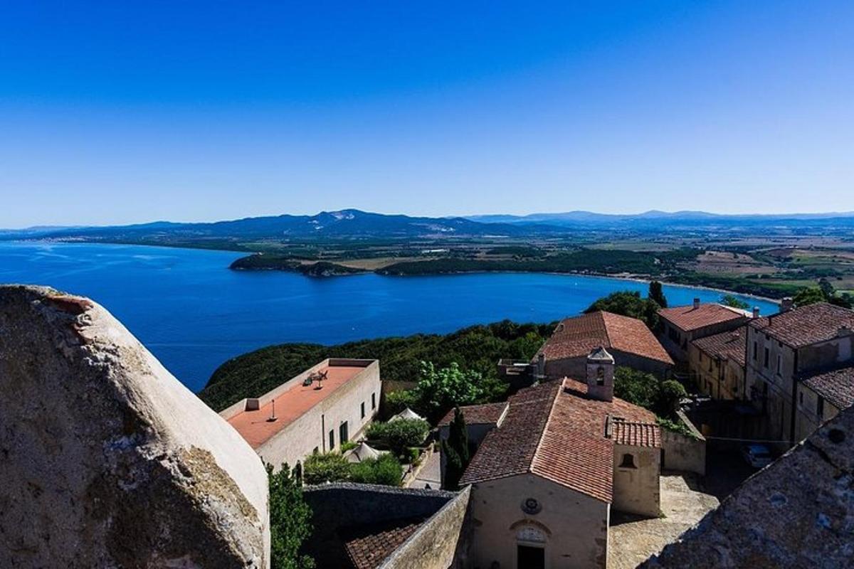 an aerial view of a house and a lake
