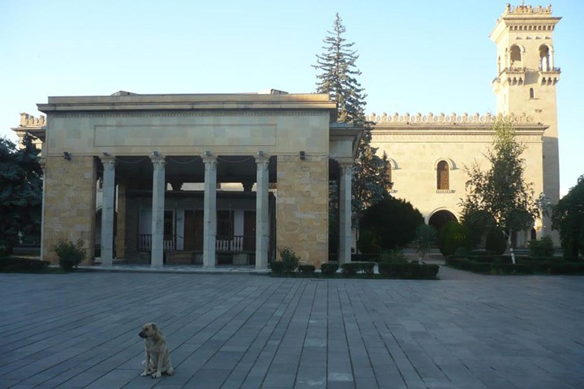 пас који седи испред зграде