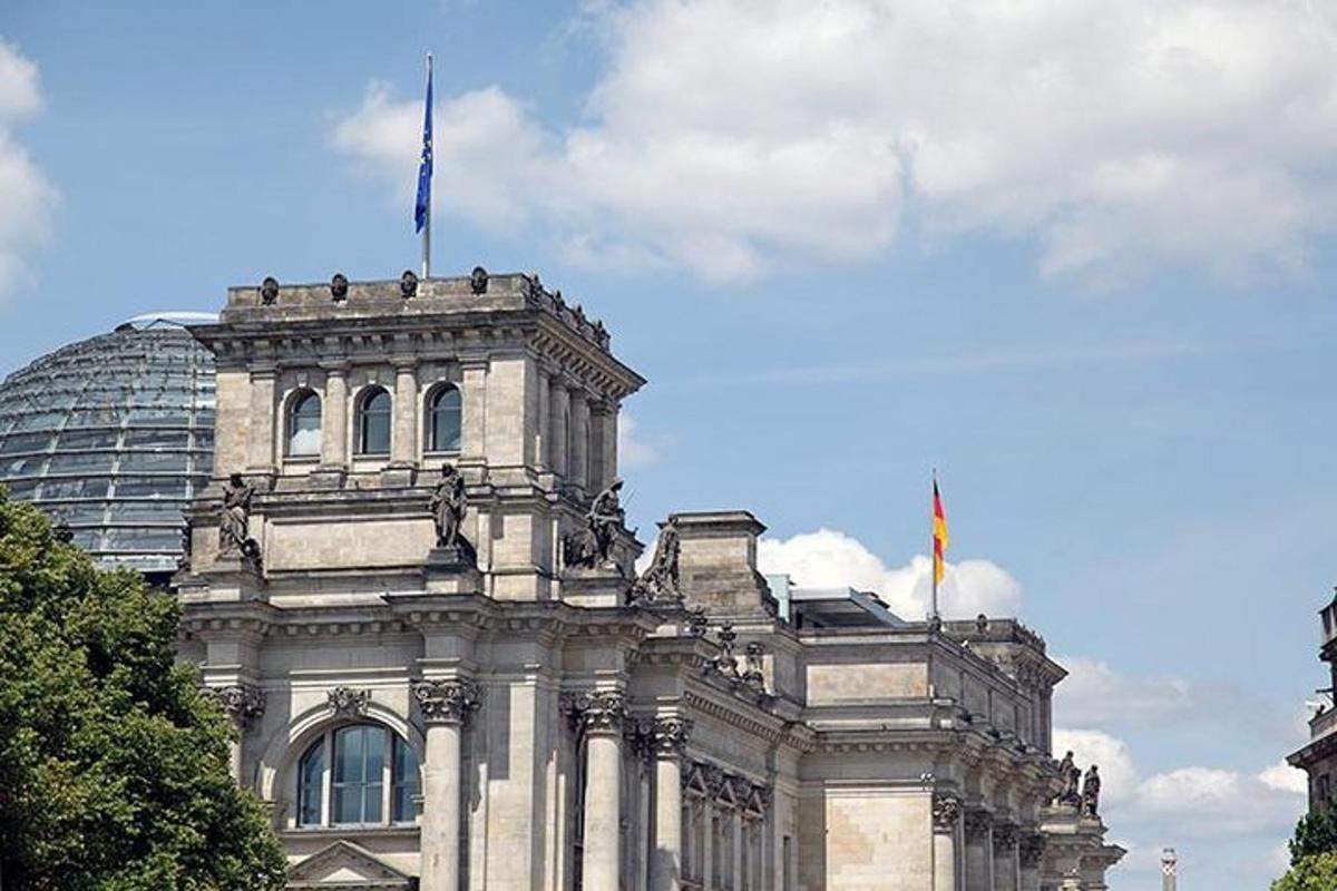 a building with a flag on top of it