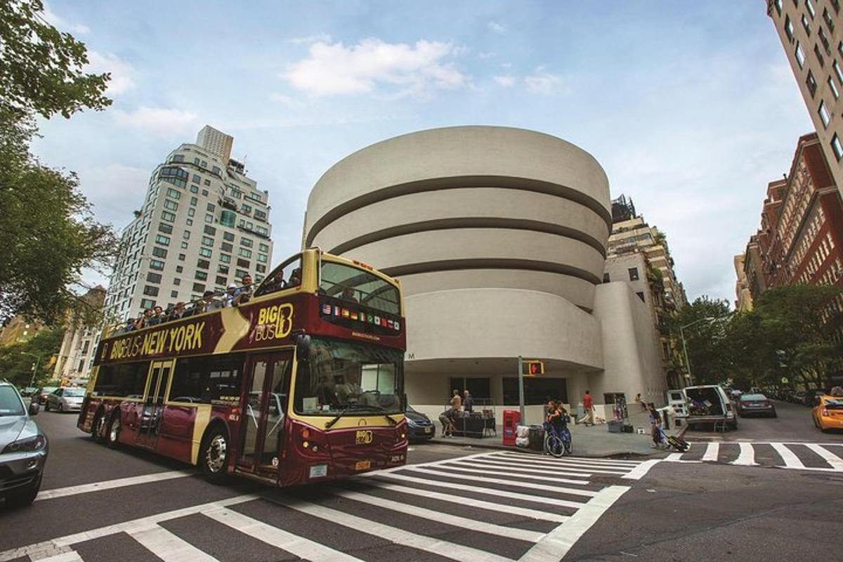 a double decker bus parked in front of a building