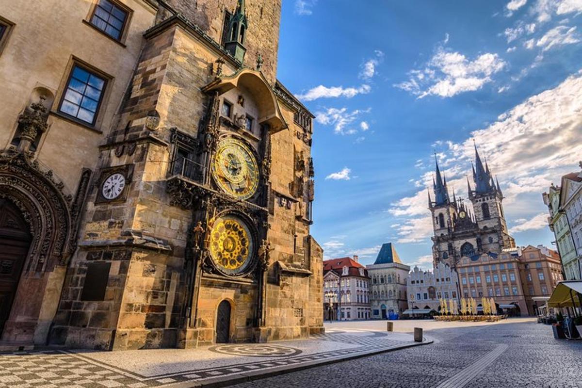 a clock tower on the side of a building