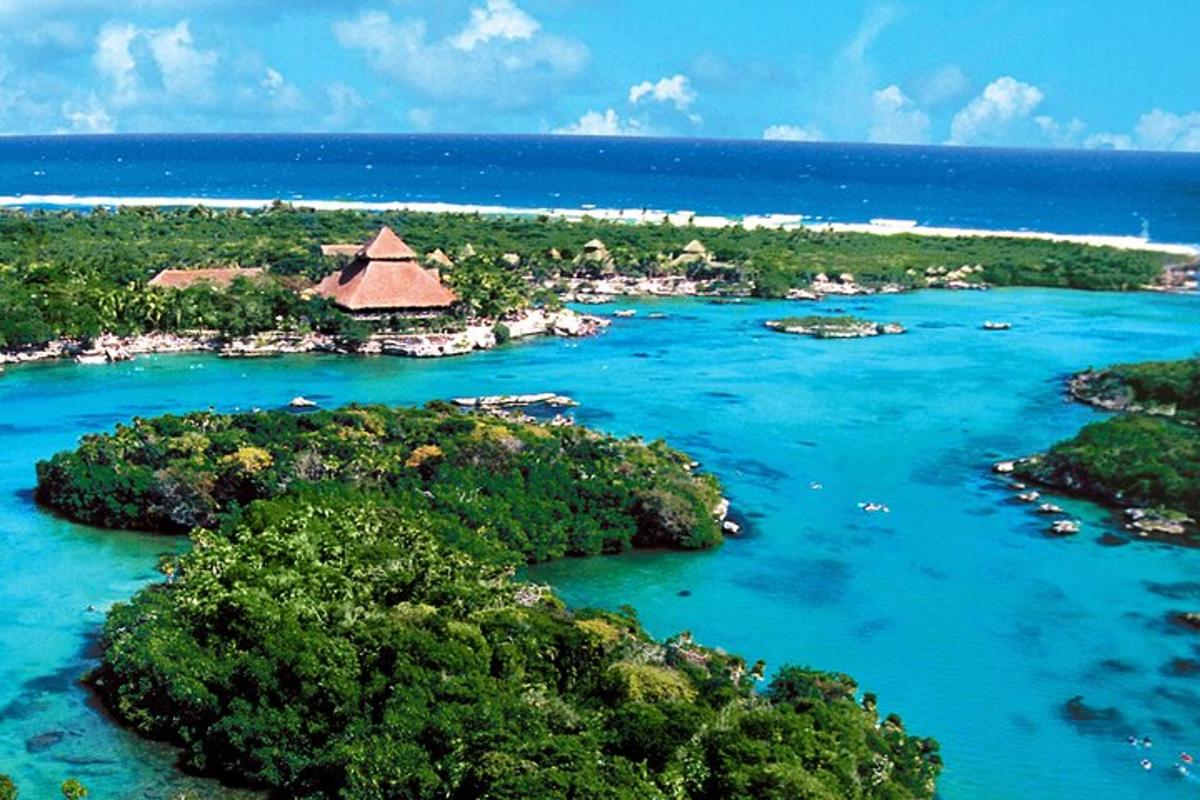 an aerial view of an island in the ocean