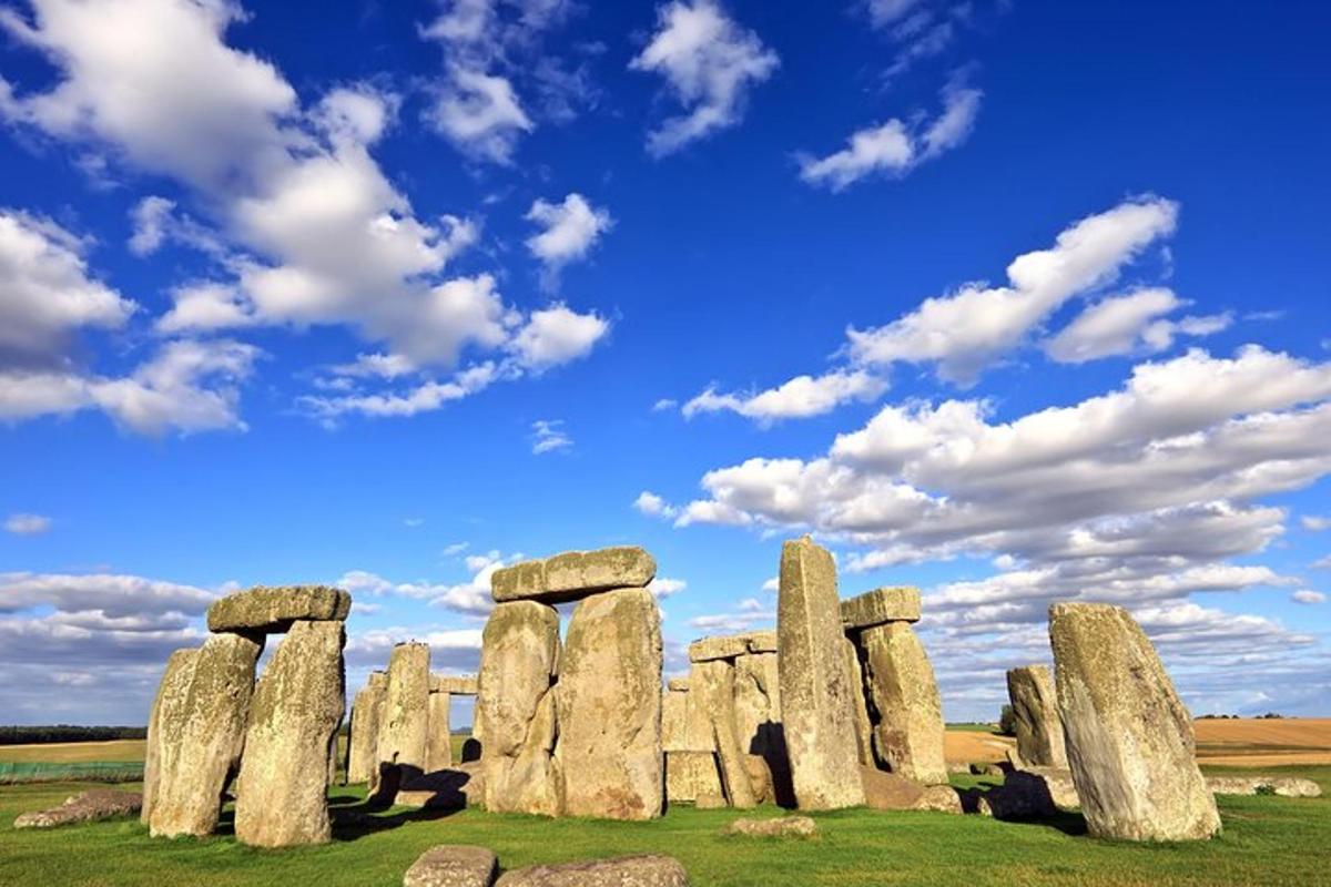 un gruppo di oliti in un campo con un cielo azzurro