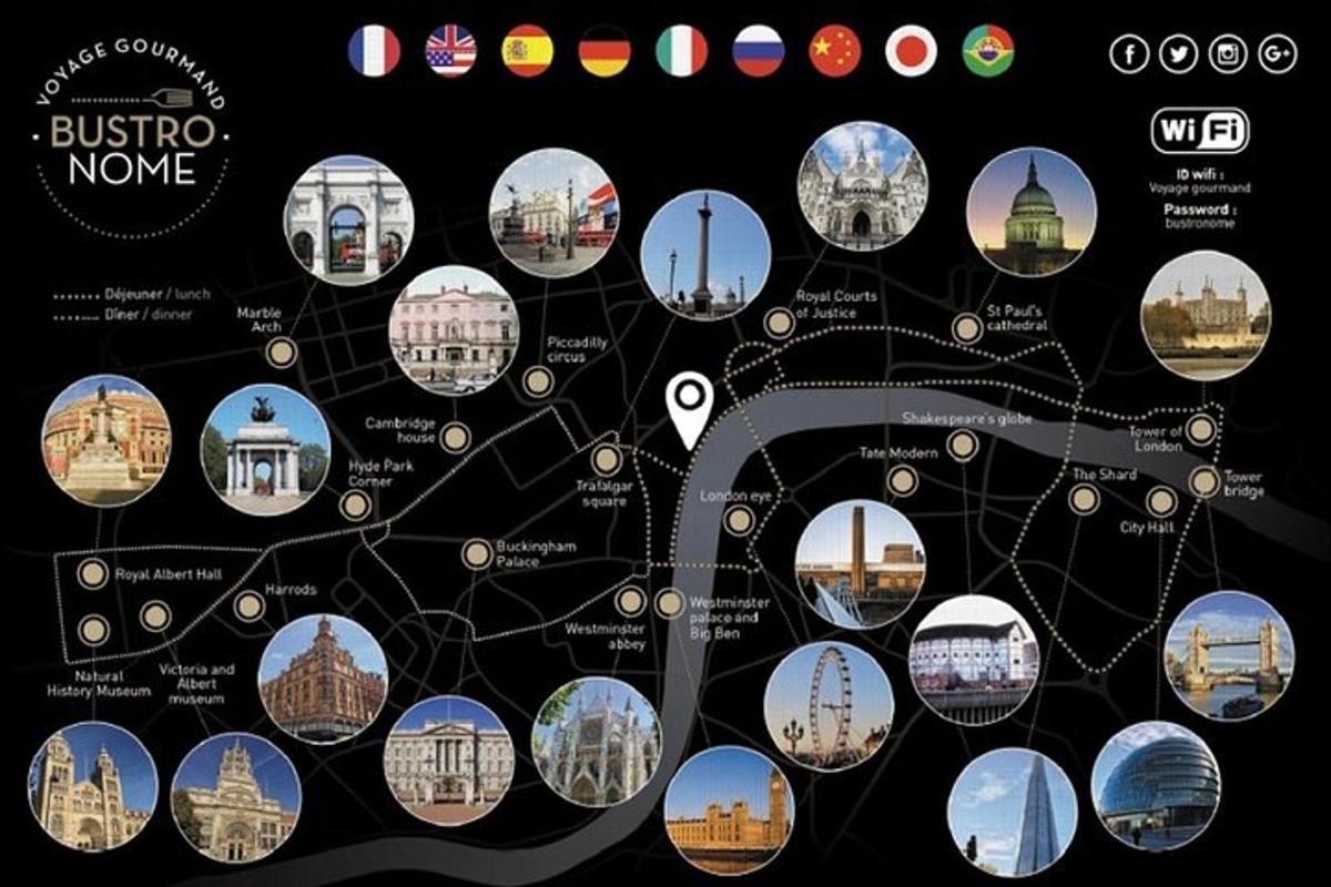 mapa města Boston s různými památkami