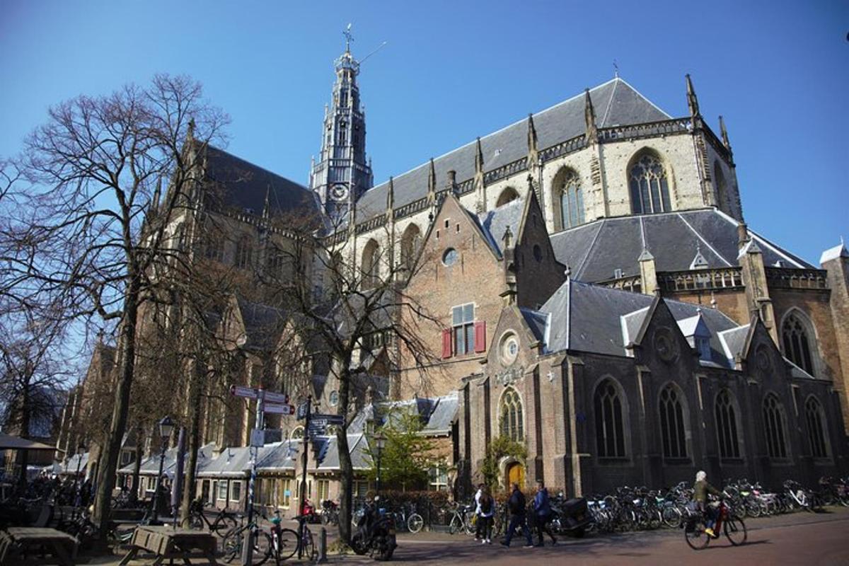 a large cathedral with bikes parked in front of it