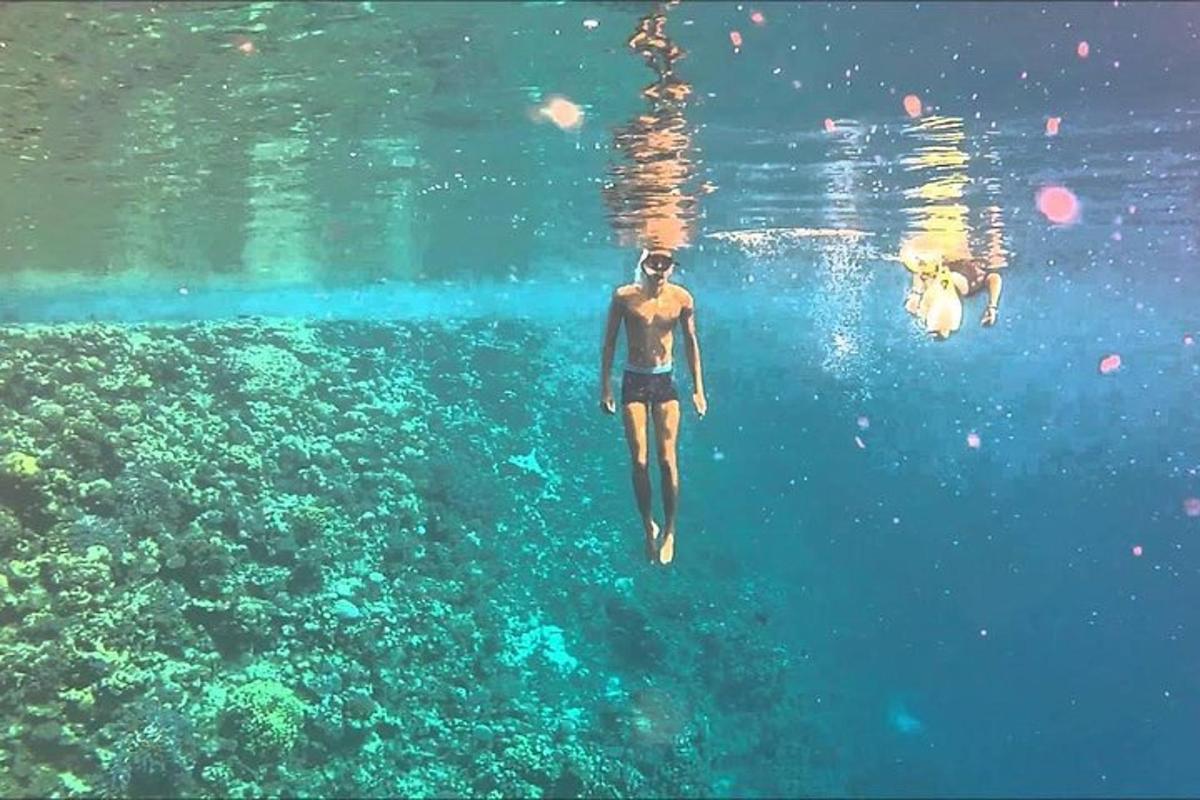 seorang lelaki berenang di dalam badan air