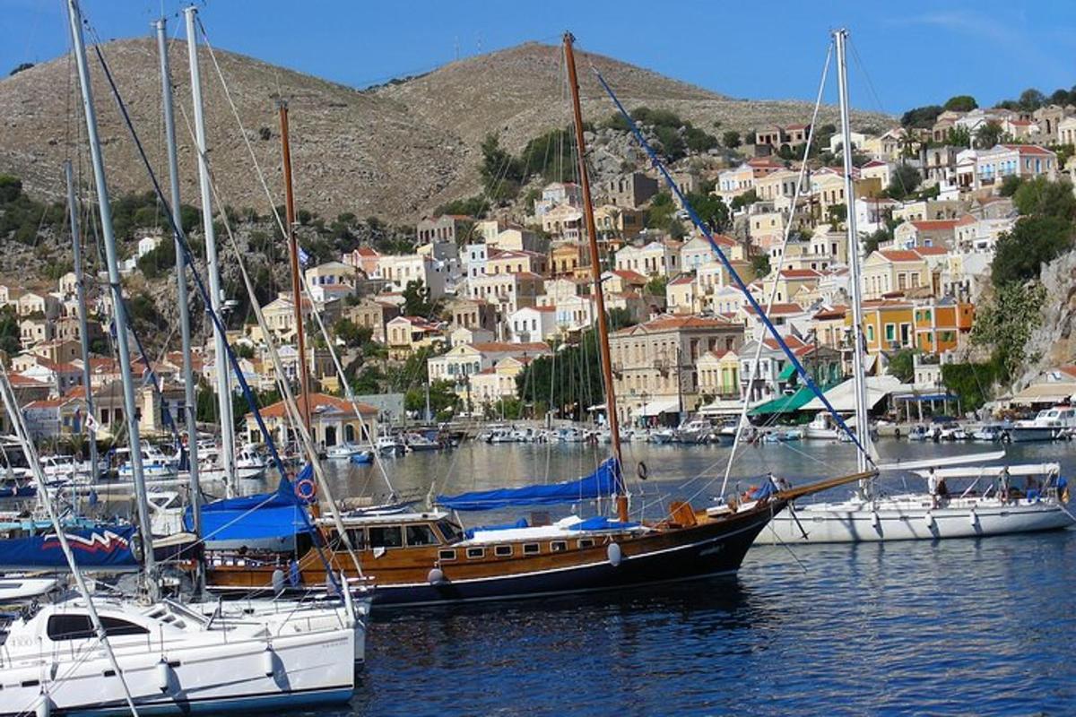 un grup de vaixells estan atracats en un port
