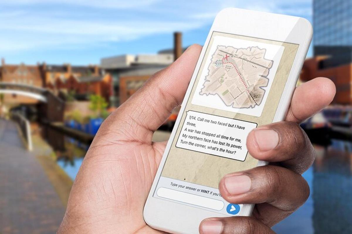 a hand holding a cell phone with a map