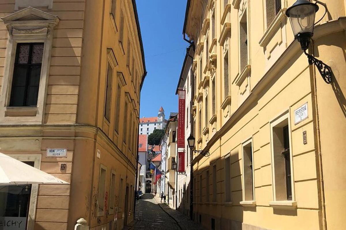 ulička mezi dvěma budovami na městské ulici