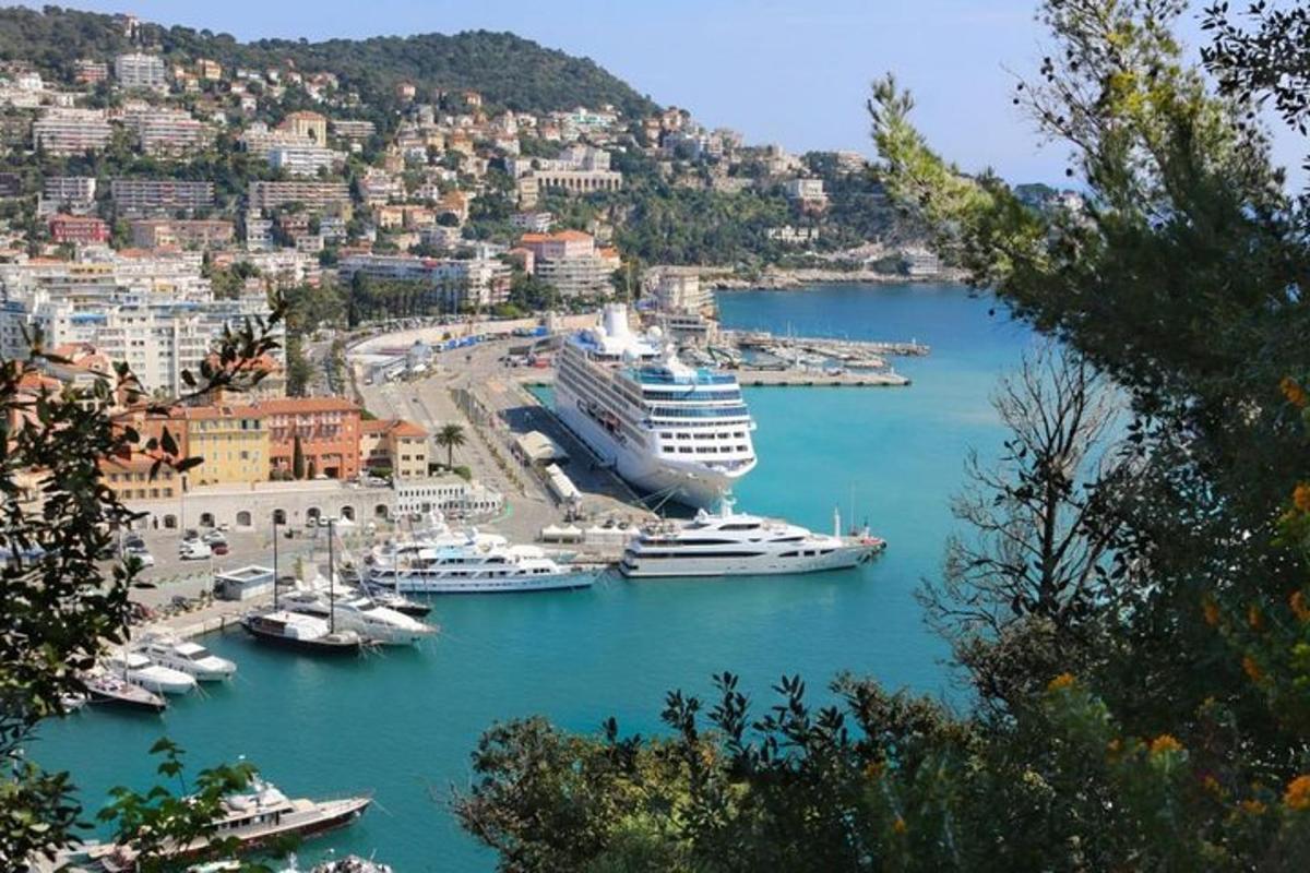 a group of boats docked in a harbor