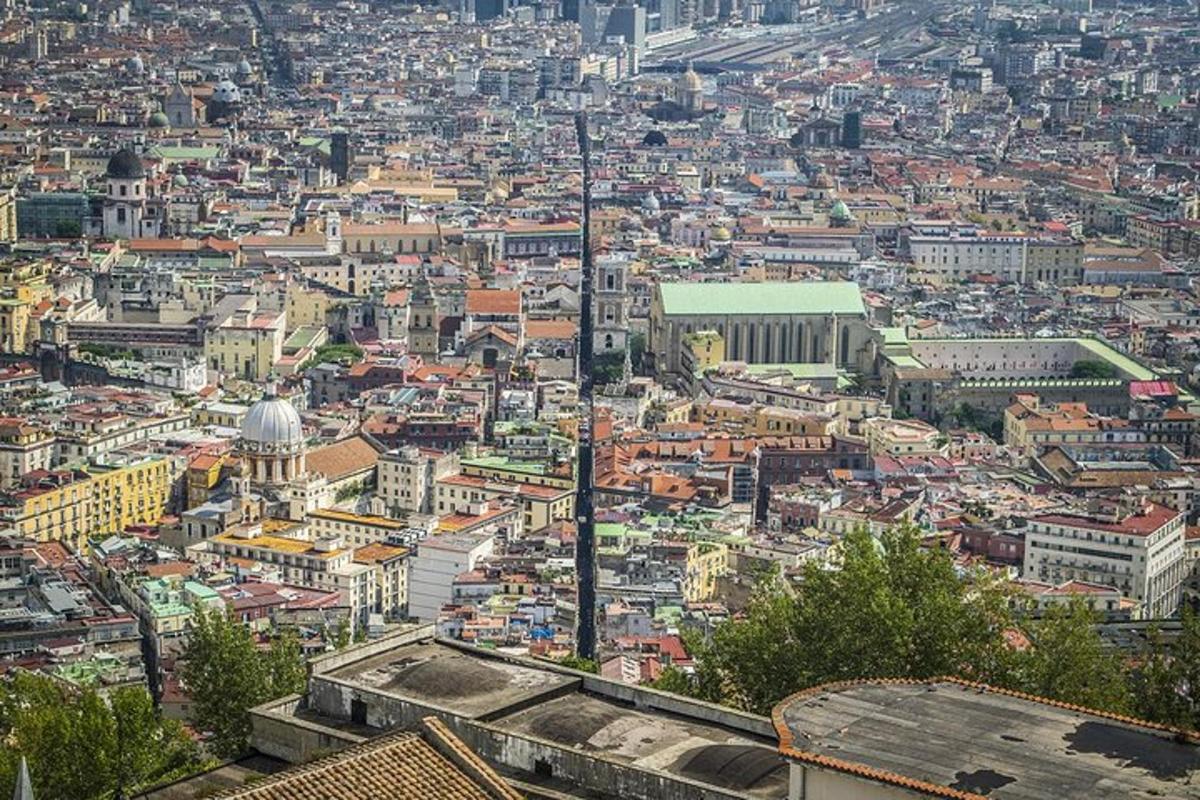 an aerial view of a city with buildings
