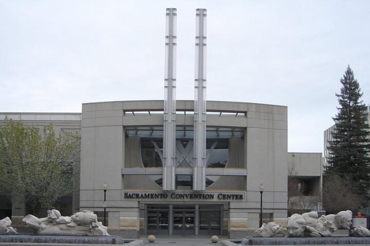 a building with statues in front of it