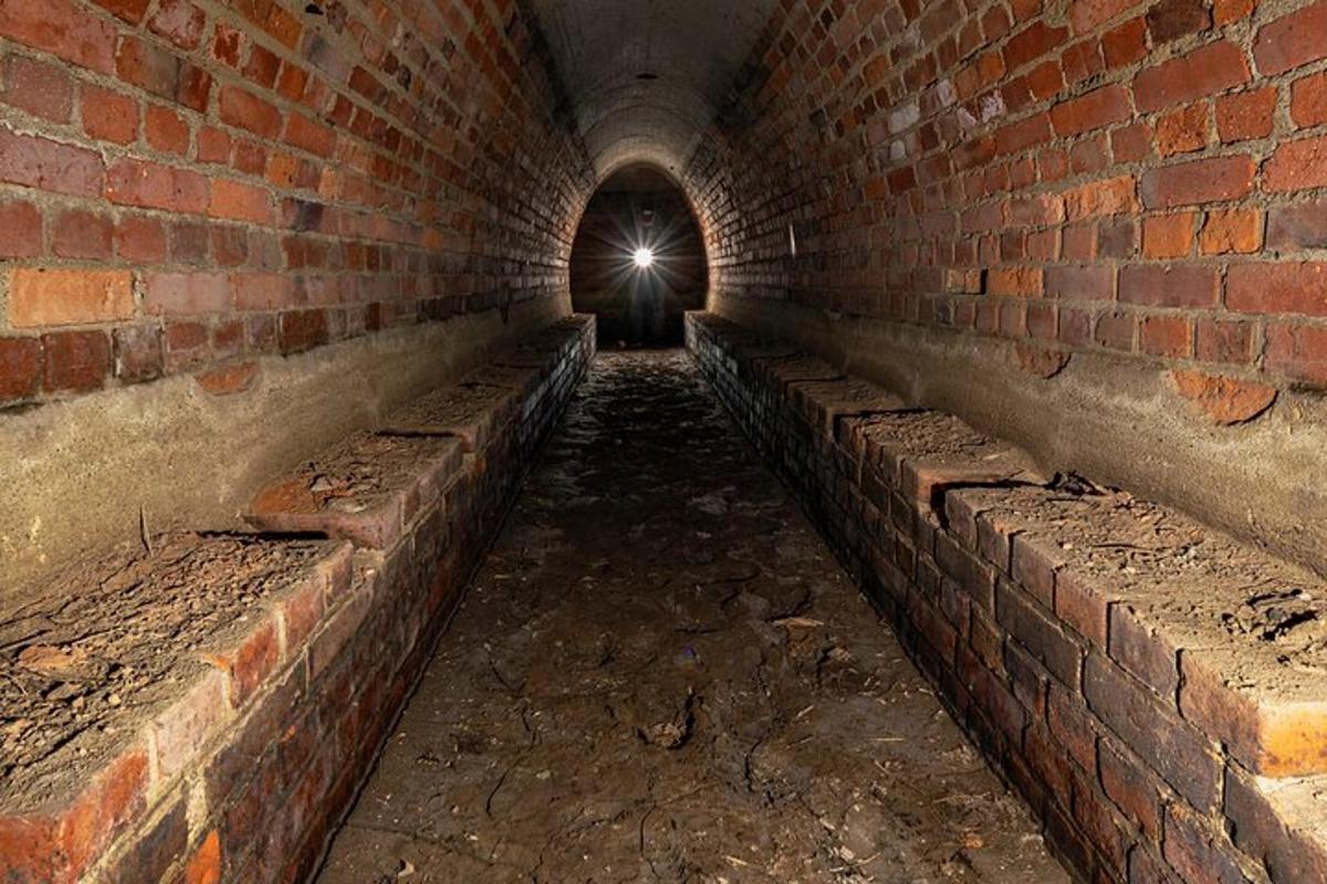 cihlový tunel se světlem na jeho konci