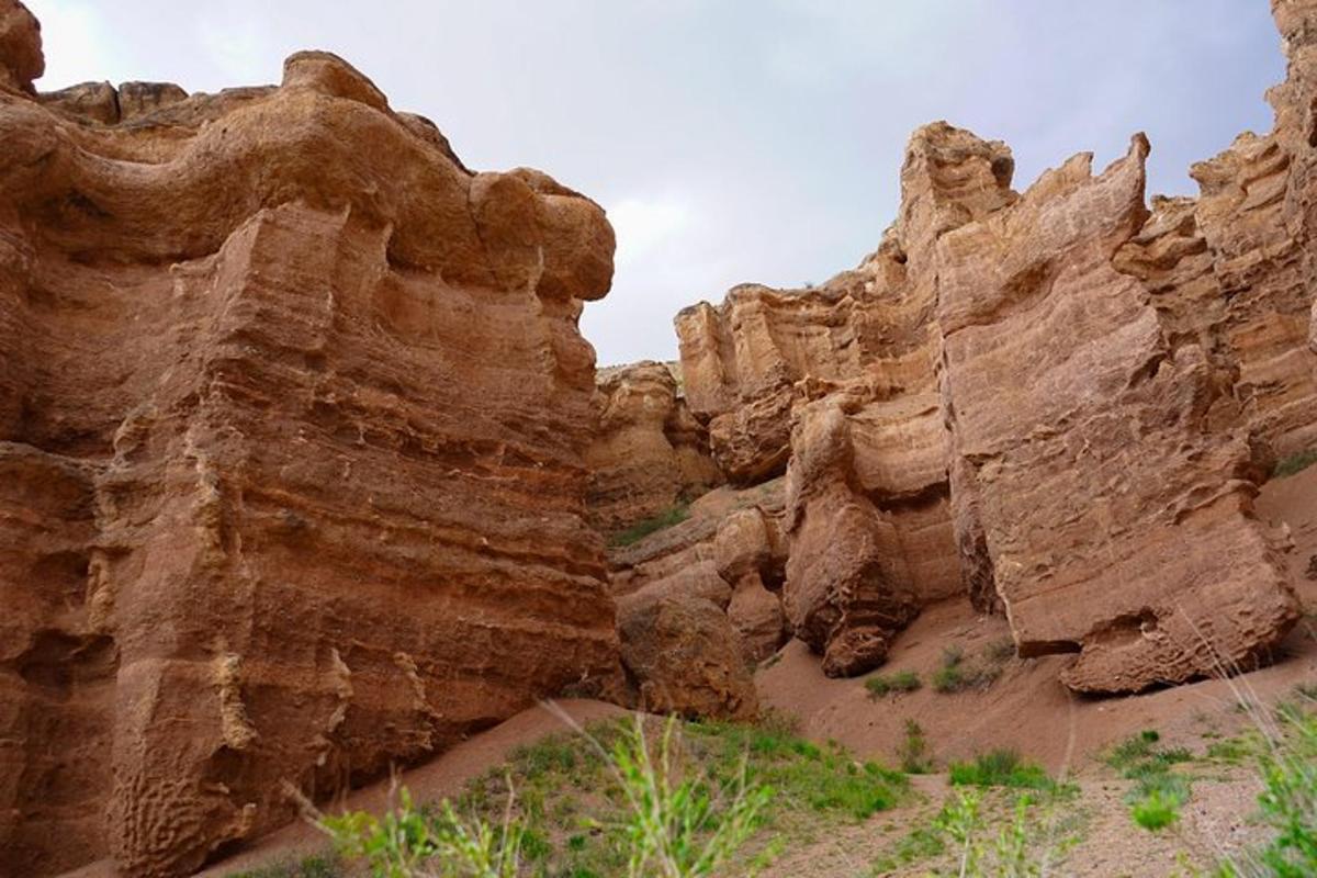 a view of a rock formation in the desert