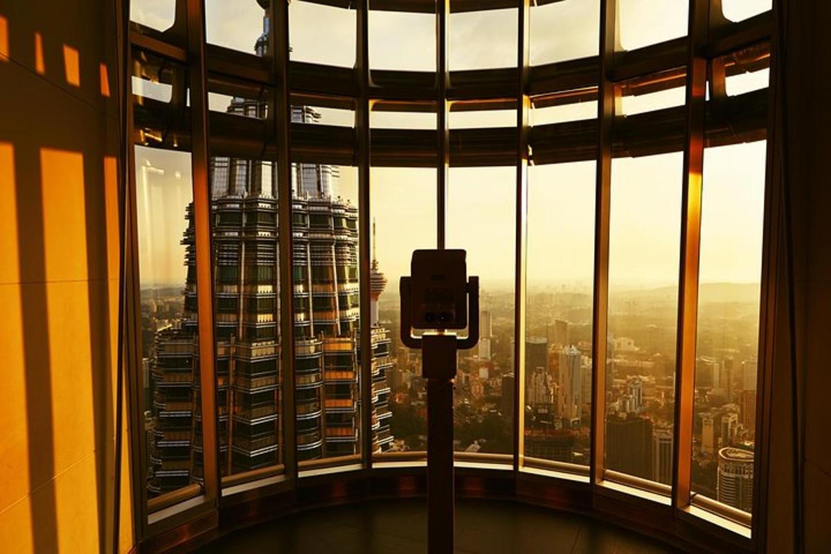 a view of a city from a large window