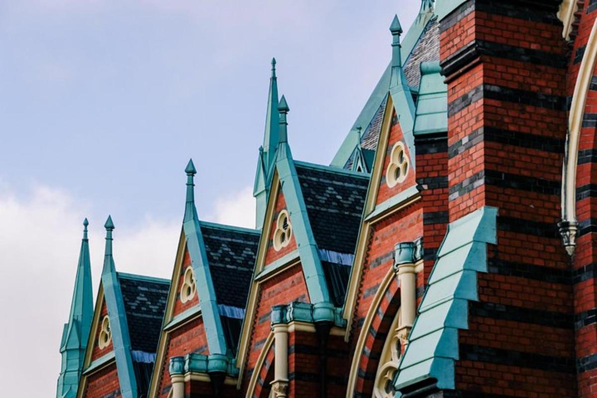a building with crosses on the top of it