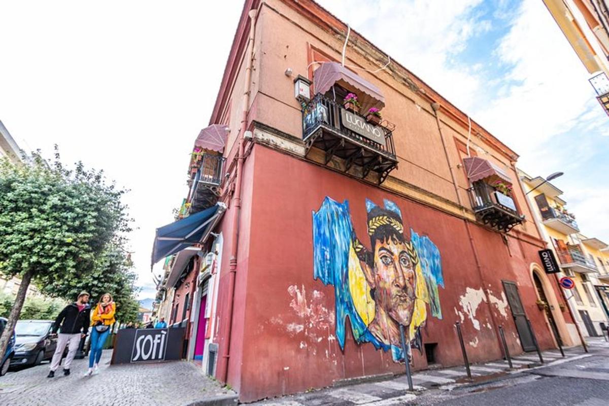 a building with a mural on the side of it