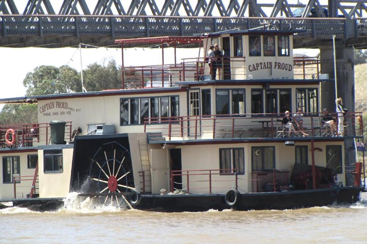 Un ferry en el agua debajo de un puente