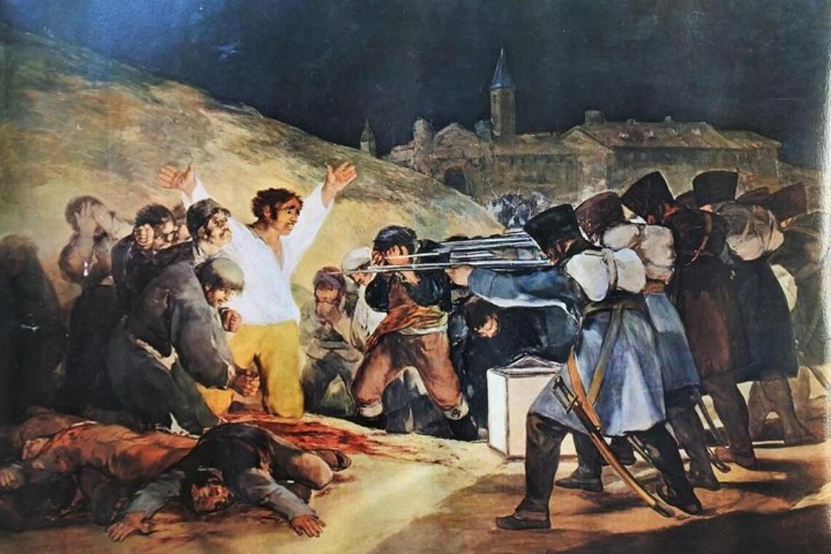 a painting of a painting of a group of people