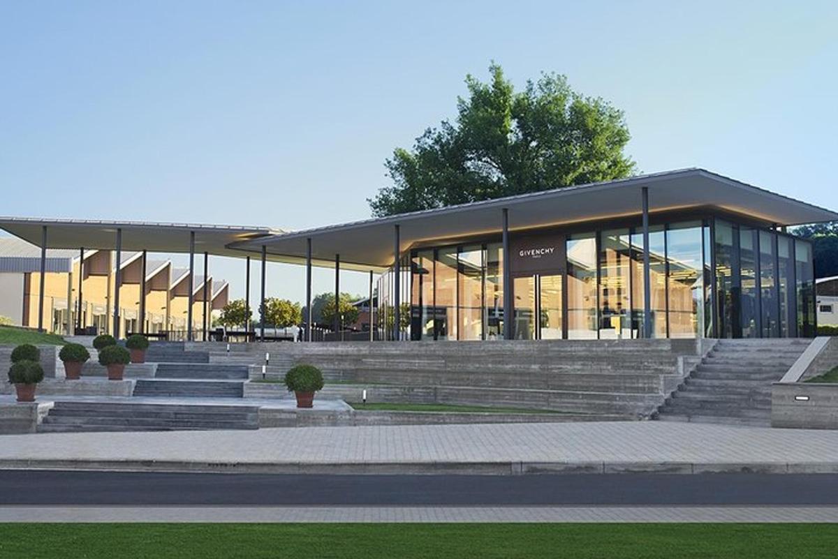 a building with steps and a building with glass