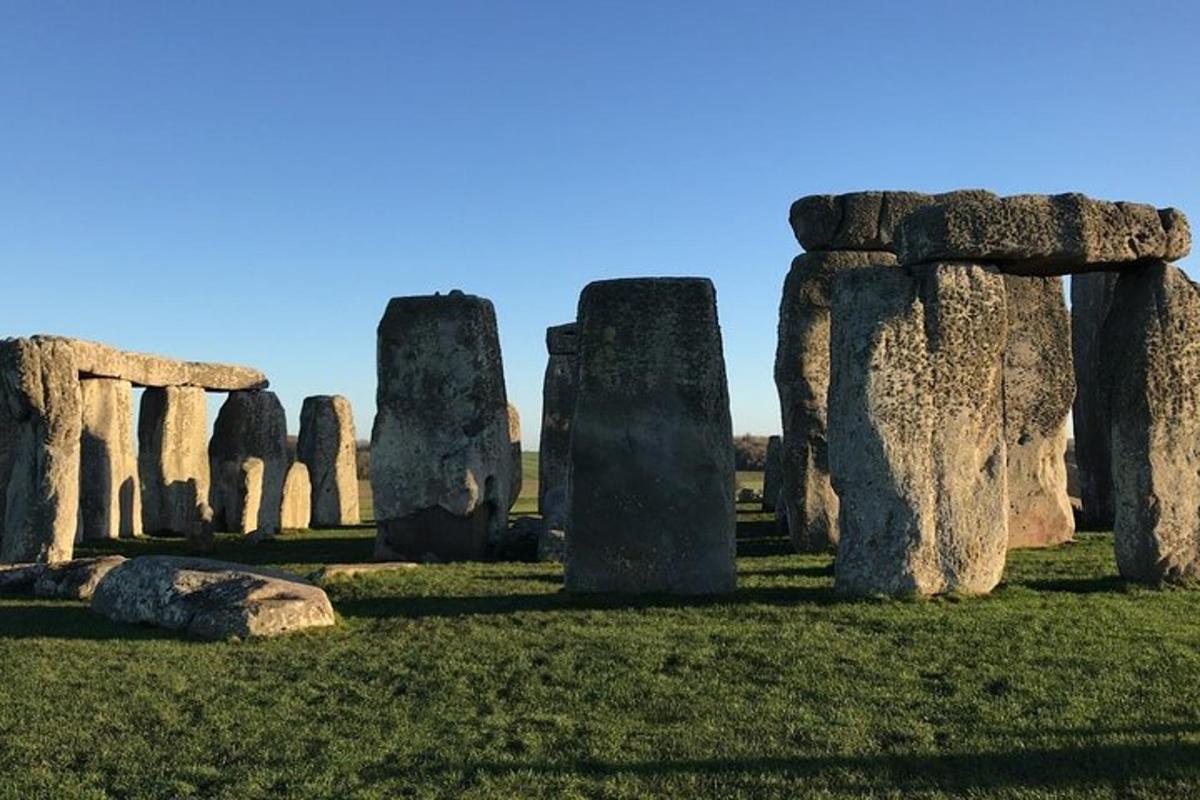 a group of stone monuments in a field