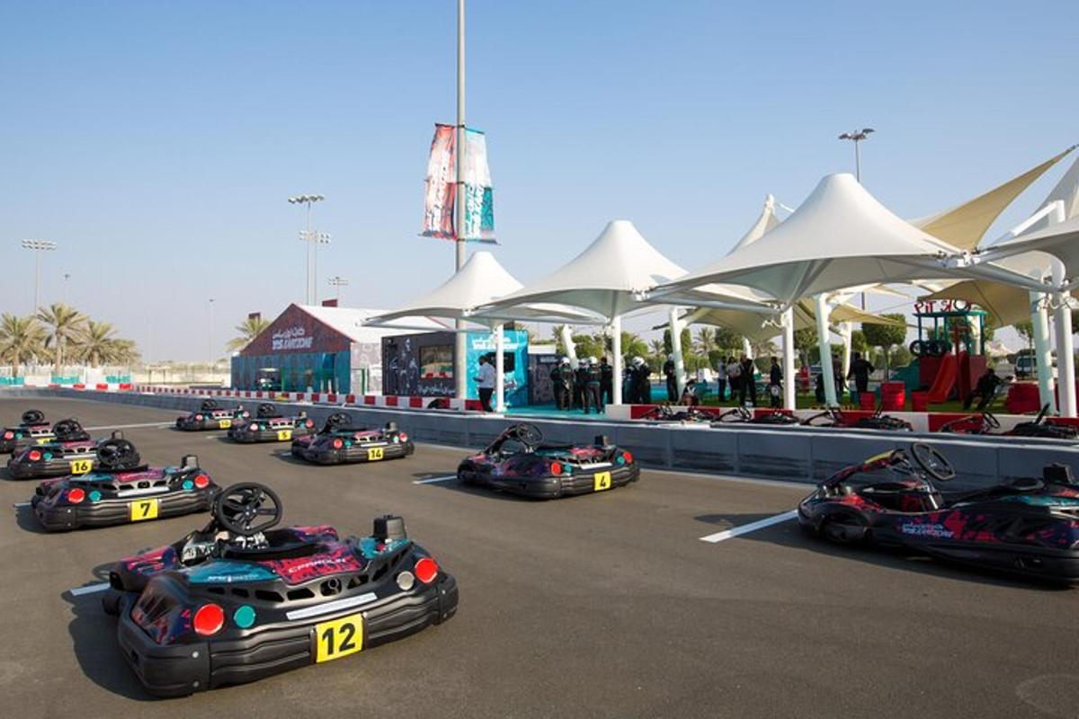 a group of race cars lined up in a race track