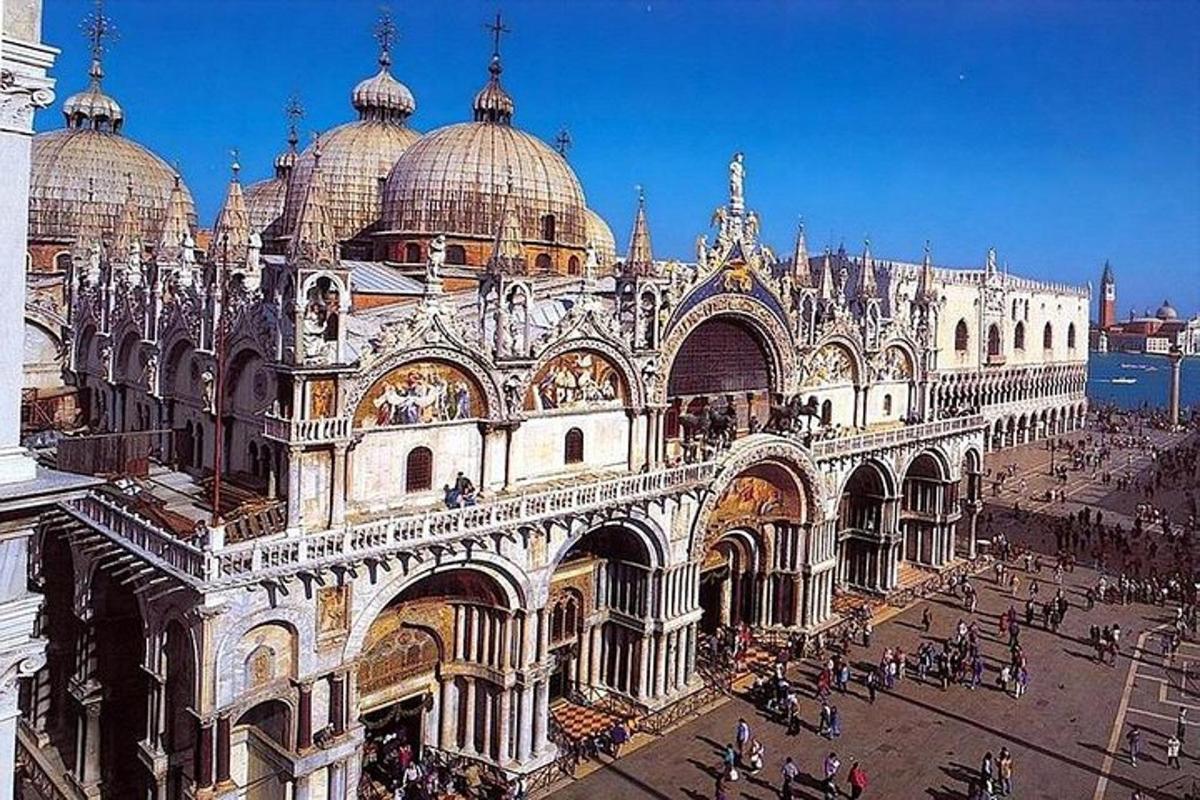 a large building with domes on top of it
