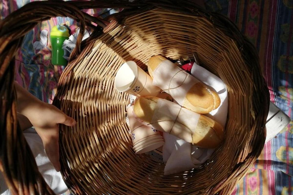 a basket with some food in it