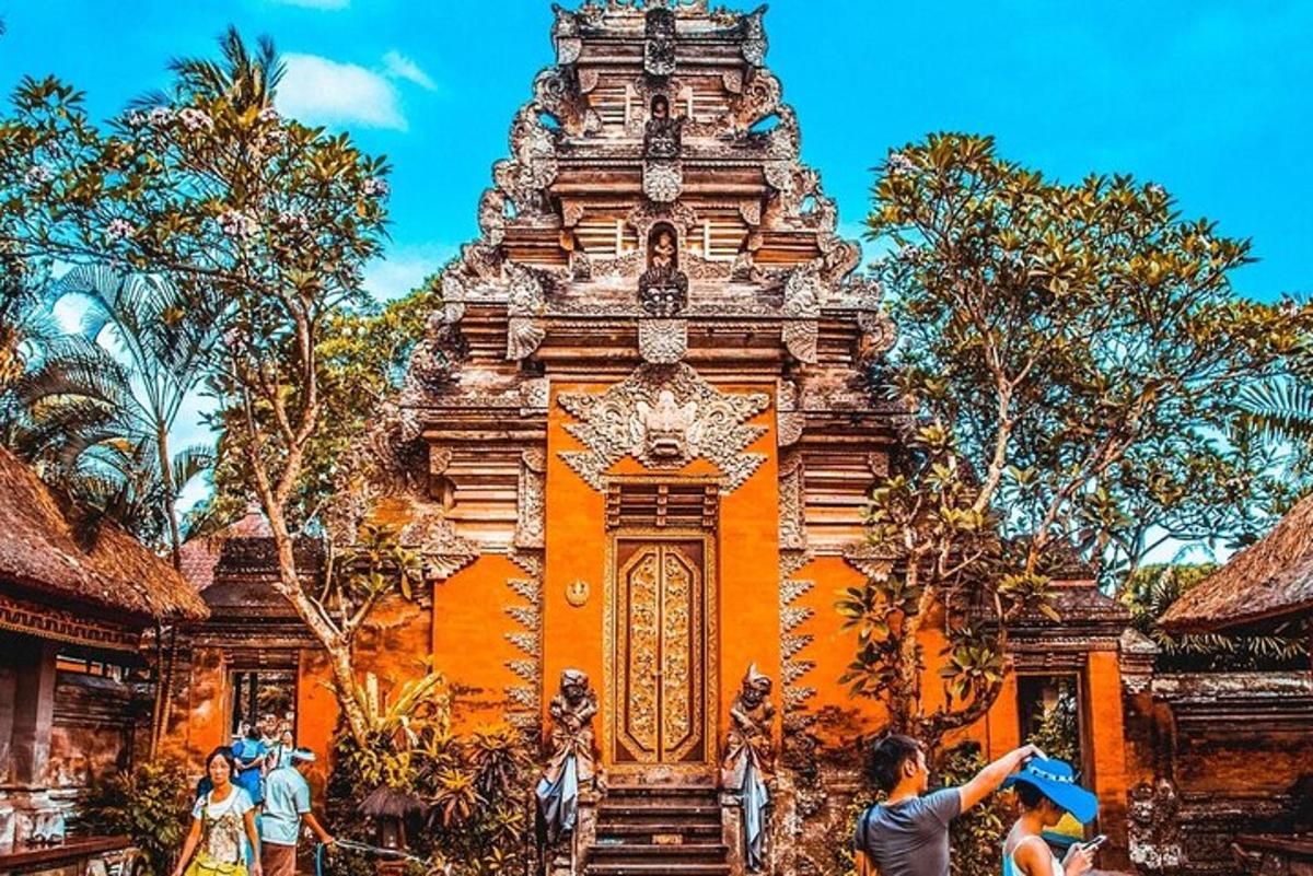 a building with people standing in front of it