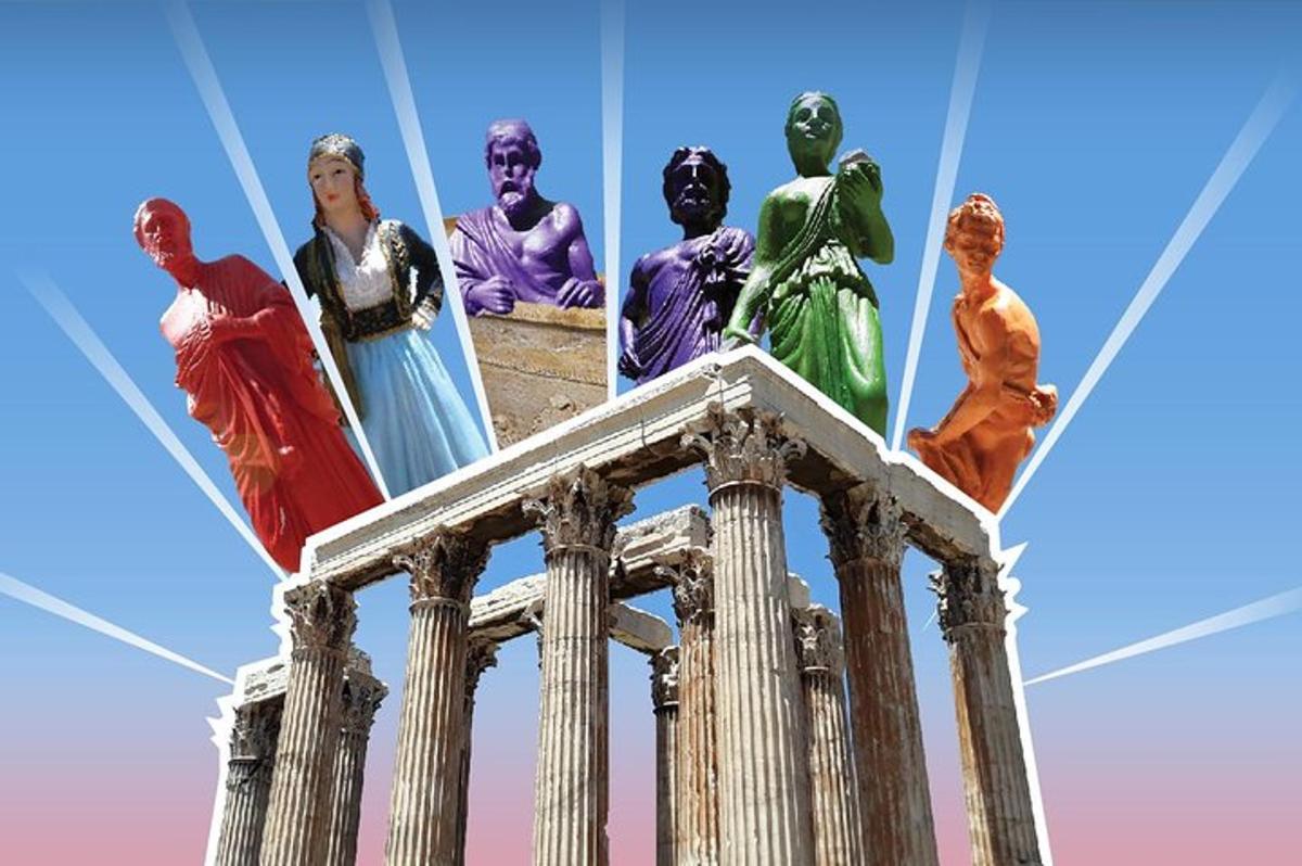 a group of statues on top of a building