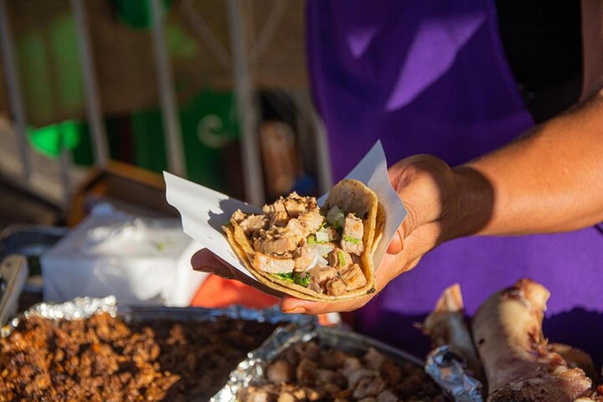osoba držící v ruce taco