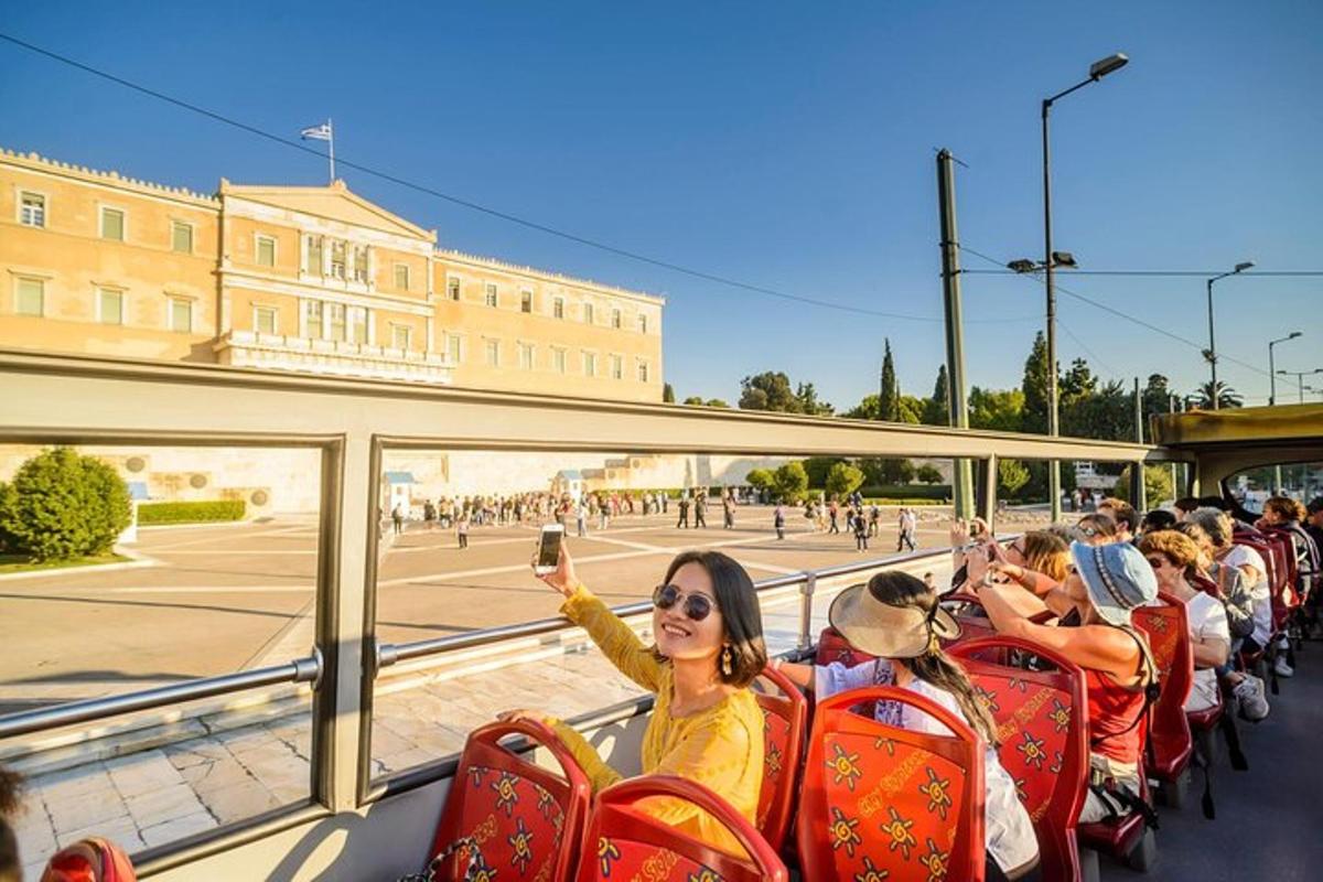 a group of people riding on a bus