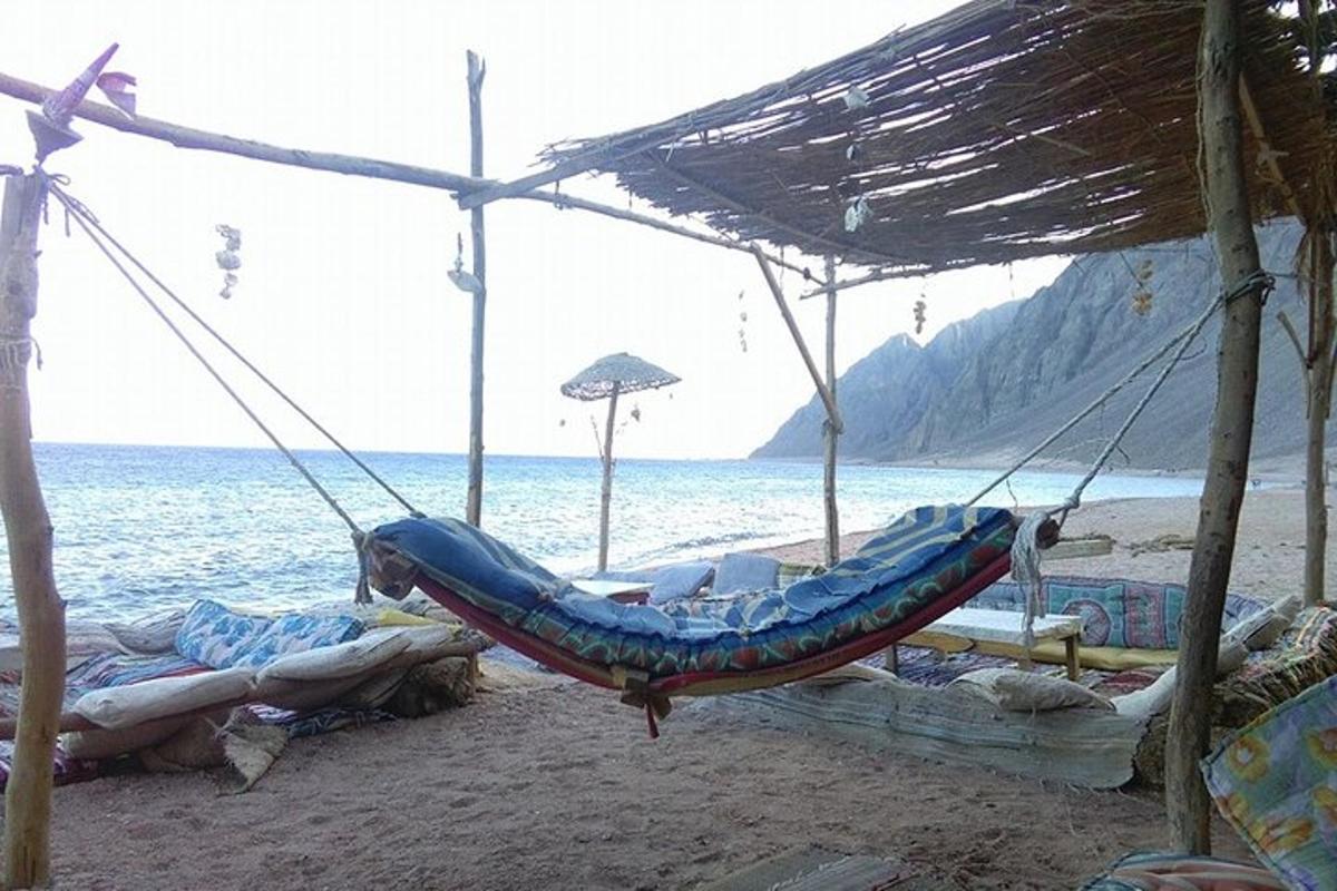 viseča mreža na plaži ob vodi