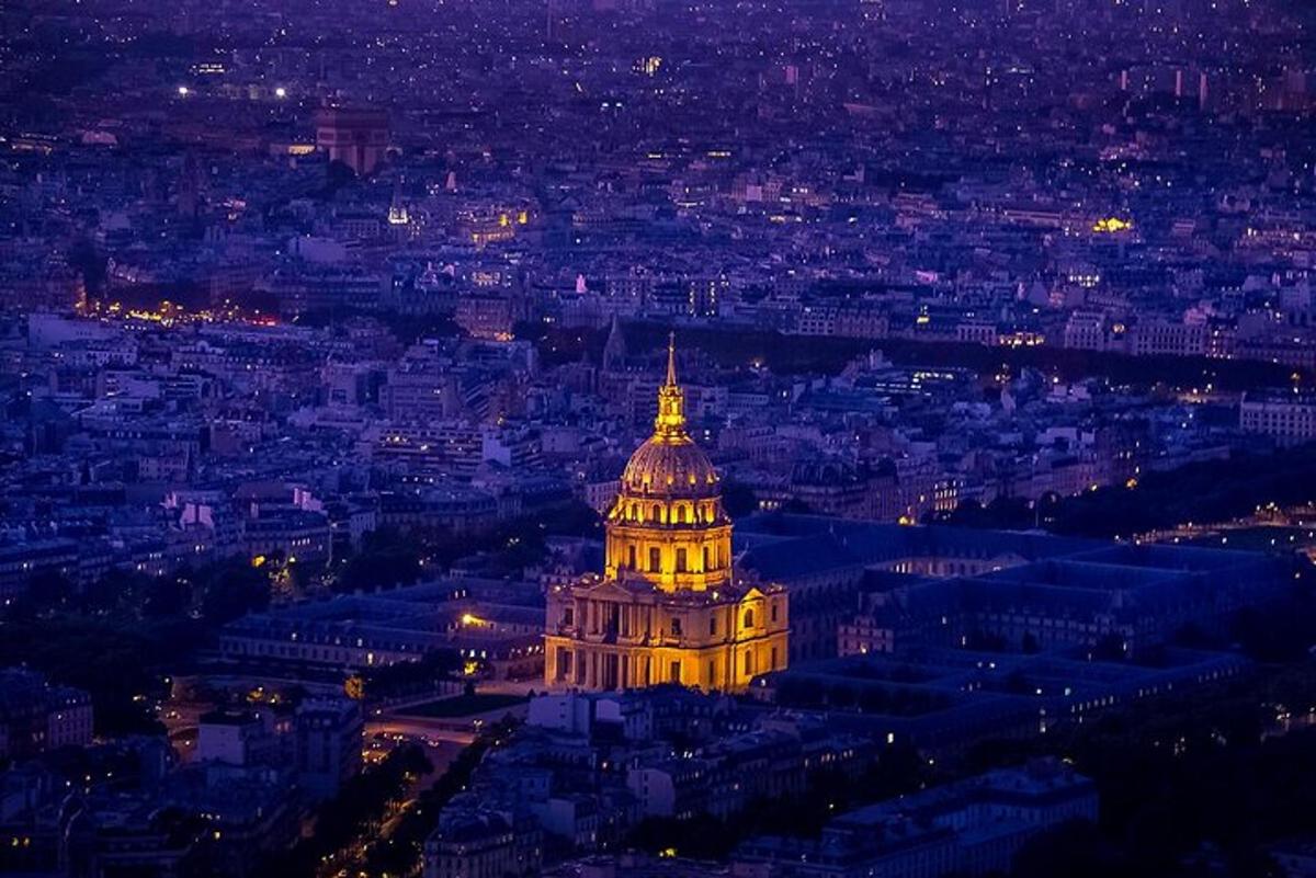 a view of the capitol building lit up at night