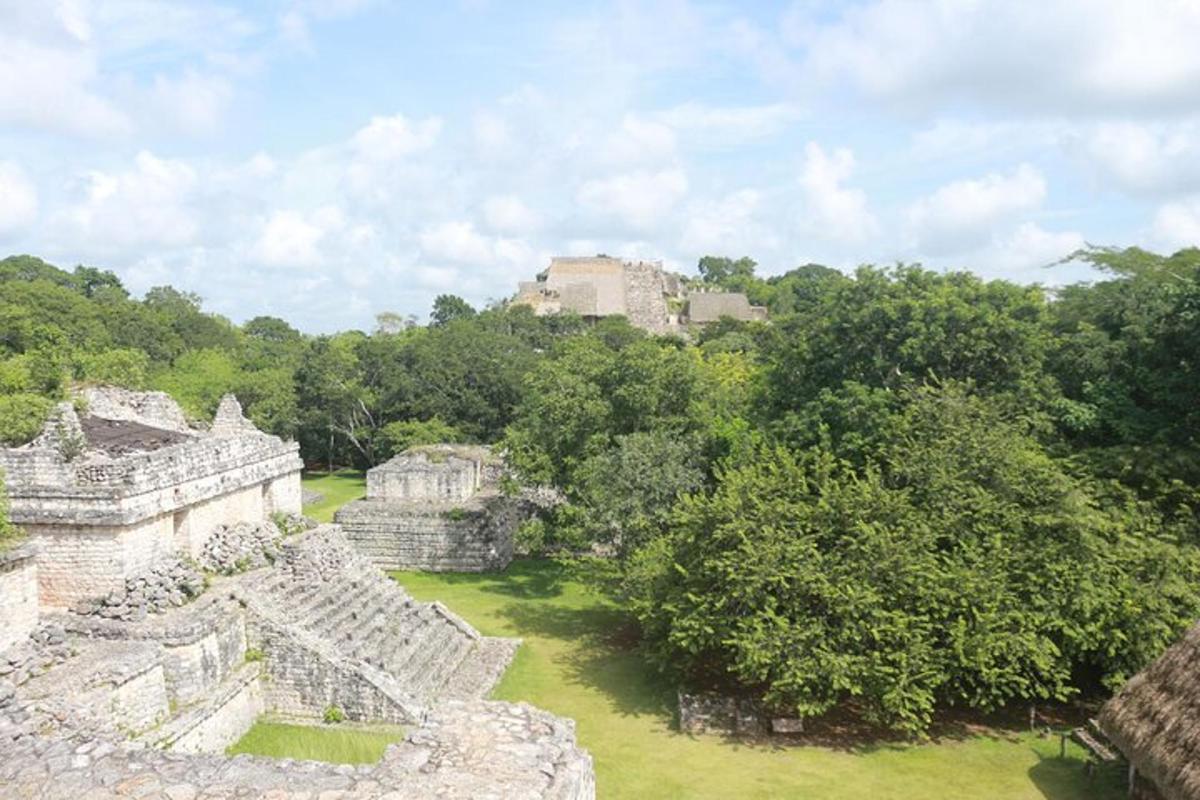 an aerial view of the ruins of an old building