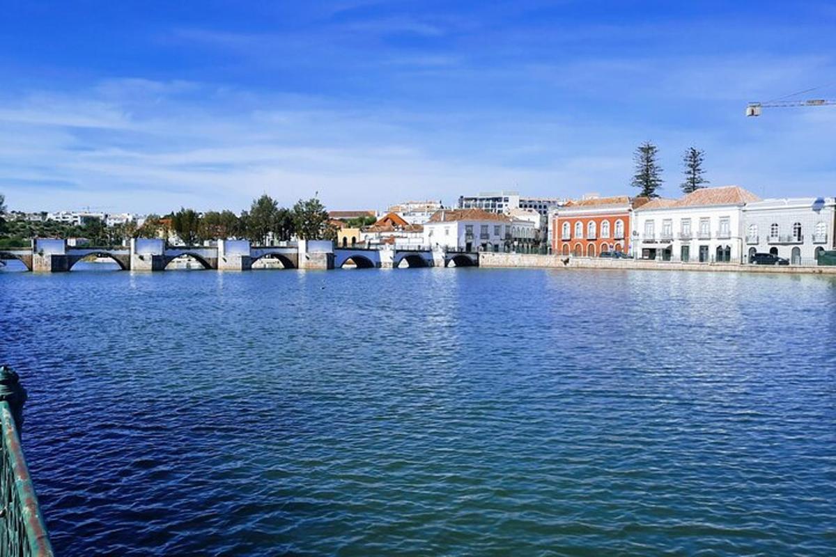 un grande specchio d'acqua con un ponte e degli edifici