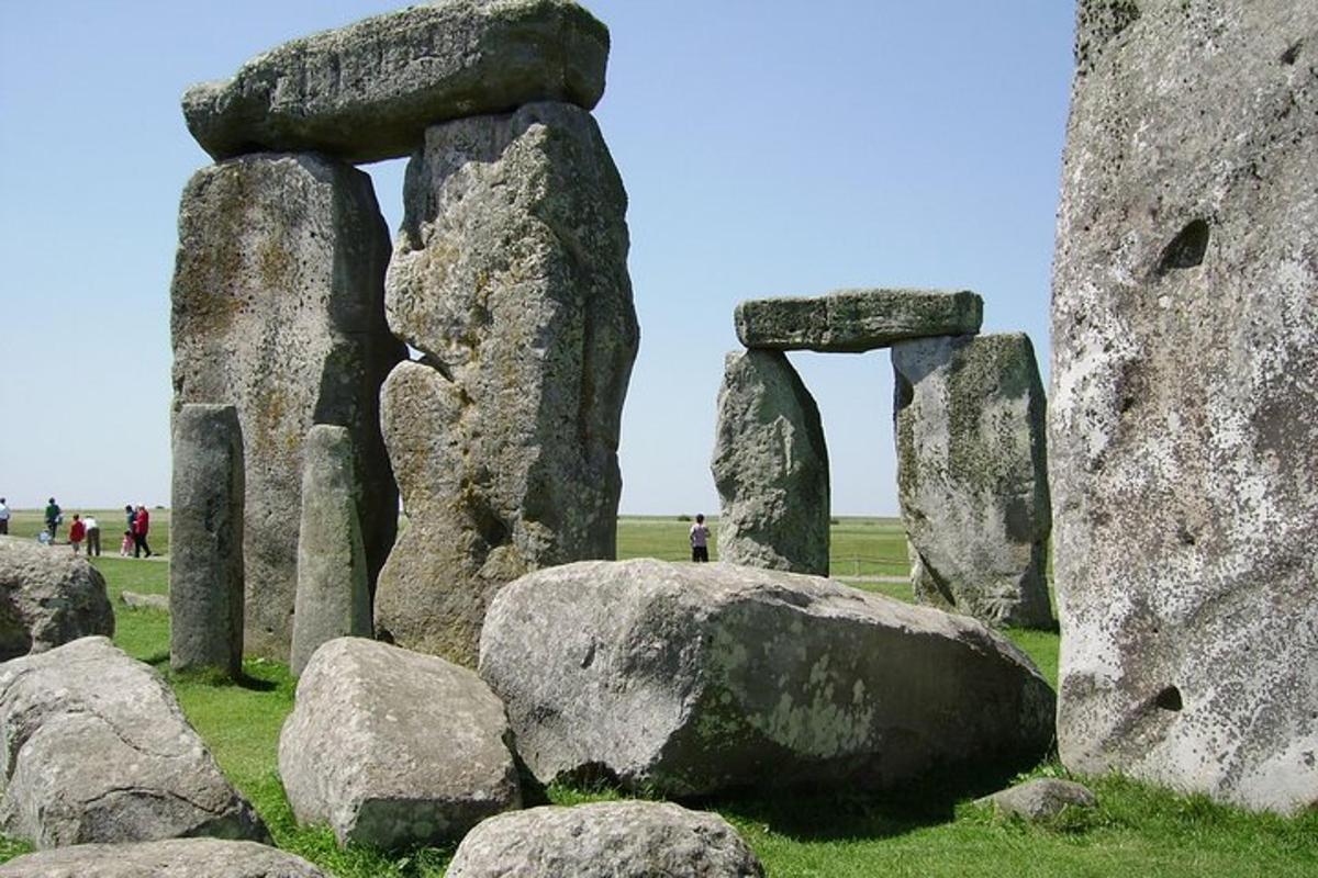 un grupo de rocas grandes en un campo