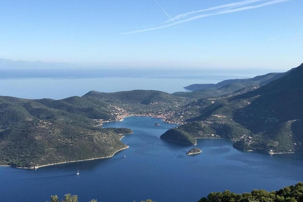 an aerial view of a large body of water