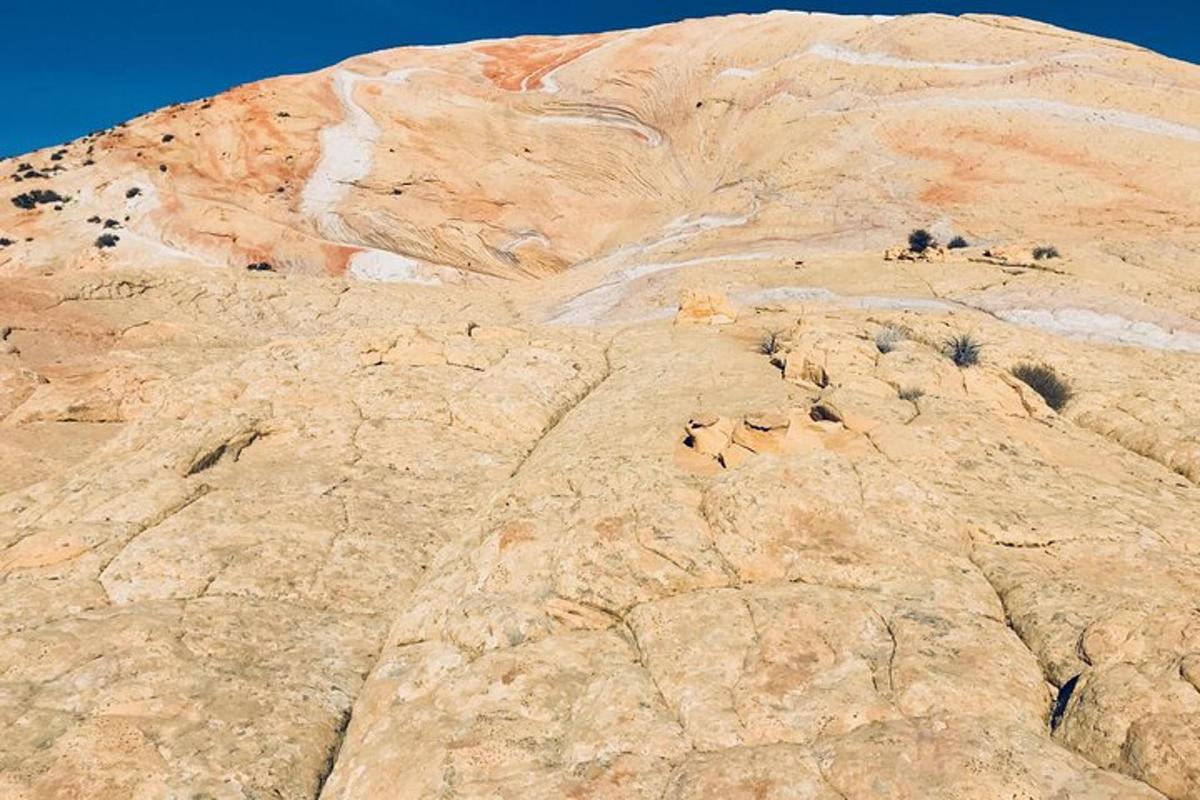 a large rocky mountain with trees on top of it