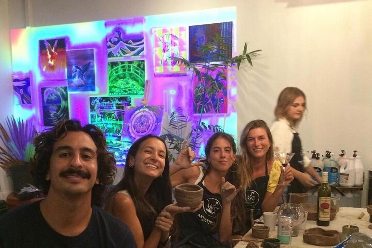 a group of people sitting at a table