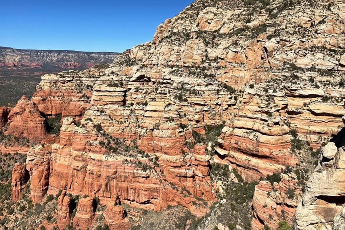 uma vista de uma montanha rochosa com árvores